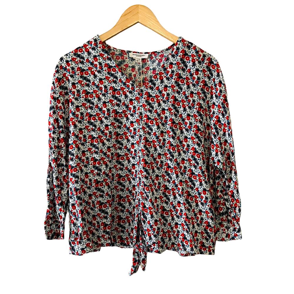 Beach Lunch Lounge Floral Long Sleeve Top Size XS NWT Multicolored